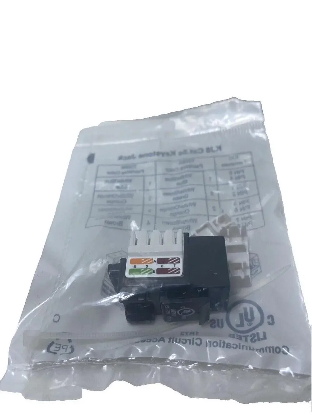 4pcs KJ8 Cat5 Keystone Jack Black Network Connector Pack